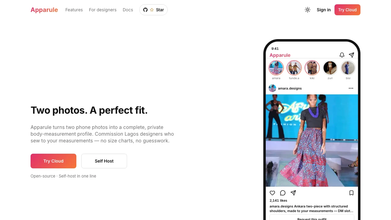 The Apparule website